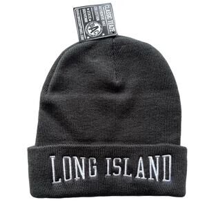 Long Island Beanie, Fisherman Aesthetic NY Streetwear, Gray Knit Hat